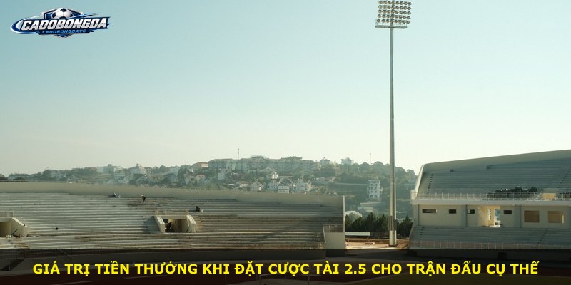 Giá trị tiền thưởng khi đặt cược tài 2.5 cho trận đấu cụ thể